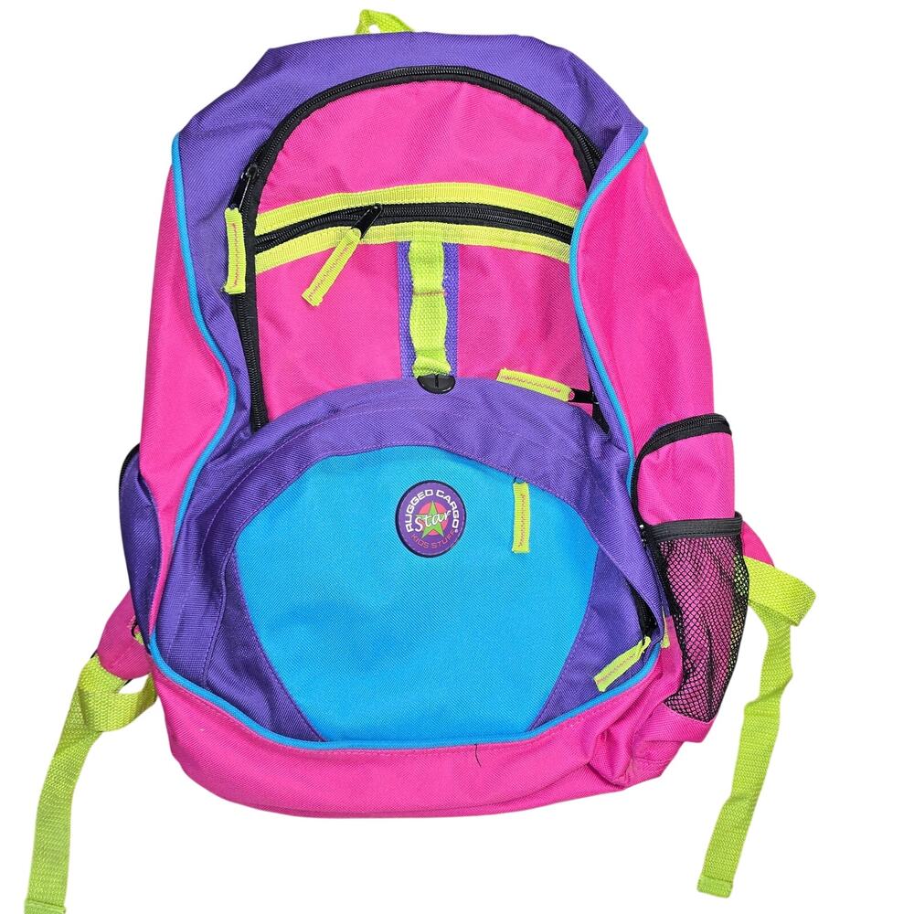 Retro 90s Y2k Rugged Cargo Star Color Block Backpack